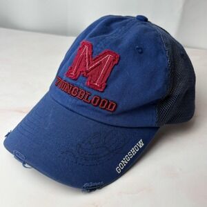 Gongshow Gear Blue Mesh Back Trucker Hat Youngblood Tea With Miss McGill SIGNED
